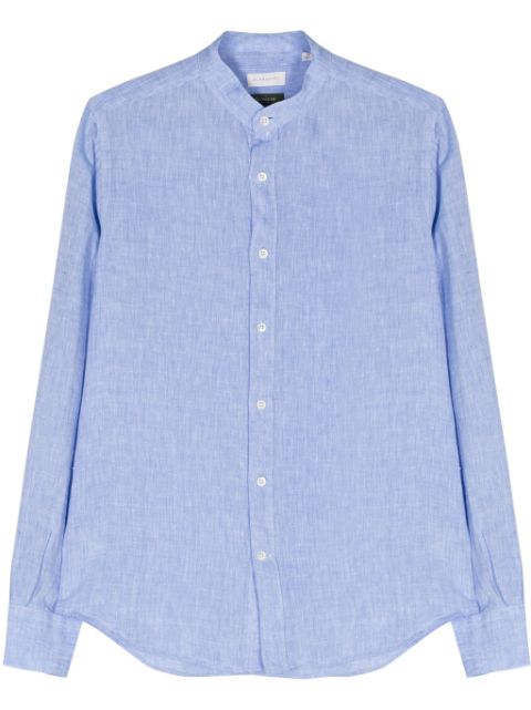 Glanshirt band-collar linen shirt