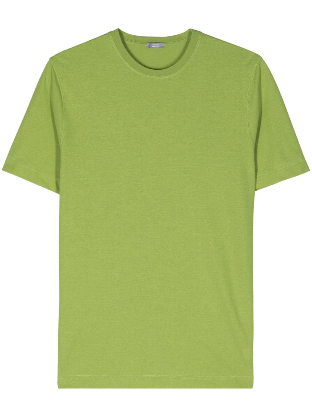 Zanone Crew-neck Organic Cotton T-shirt In Green