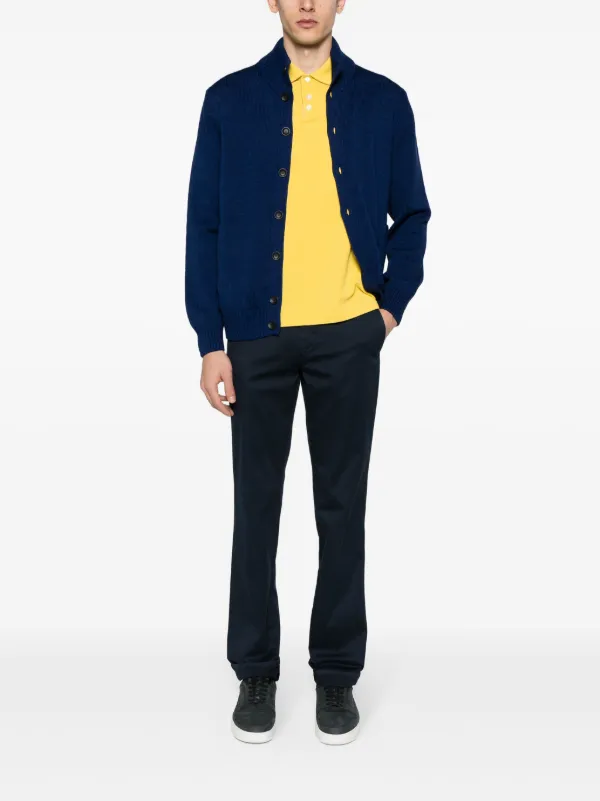 Zanone ribbed-knit Cotton Cardigan | Blue | FARFETCH