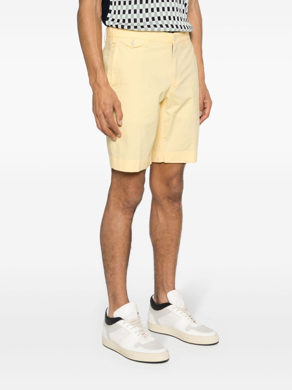 Shop Incotex 30 Stretch-cotton Bermuda Shorts In Yellow