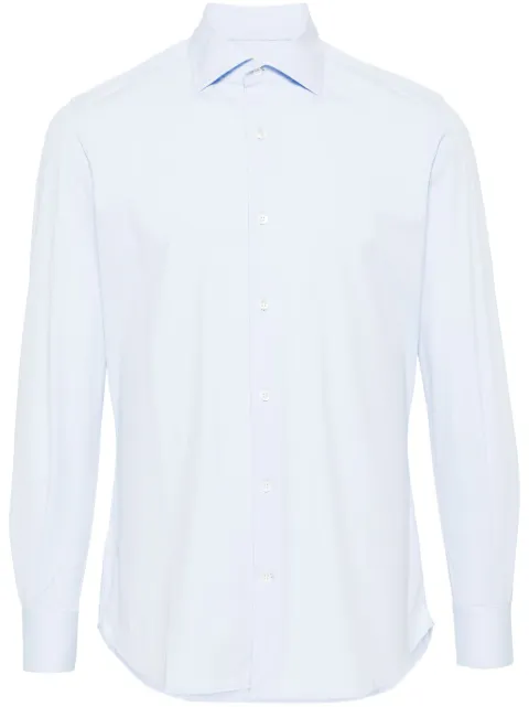 Glanshirt long-sleeve stretch-jersey shirt