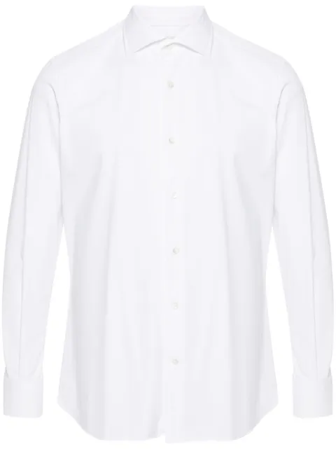 Glanshirt long-sleeve stretch-jersey shirt