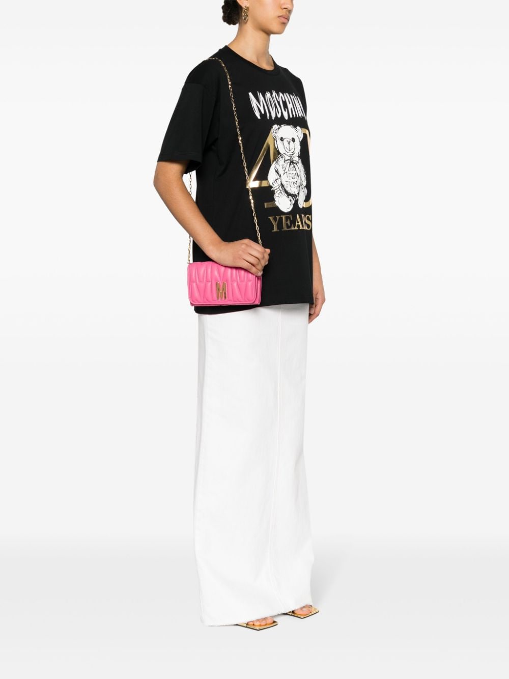 Moschino Crossbodytas met logo Roze