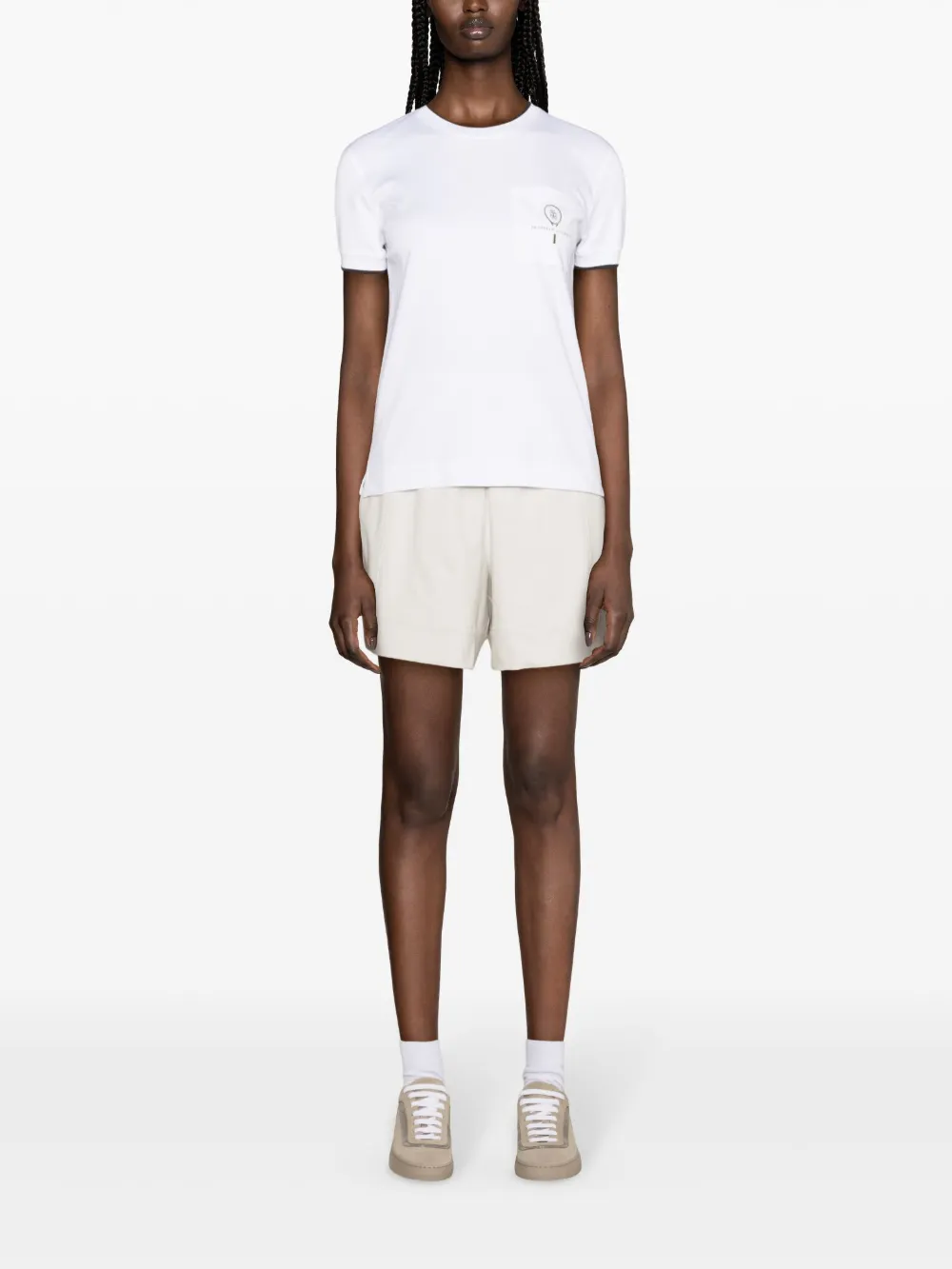 Brunello Cucinelli T-shirt met logoprint - Wit