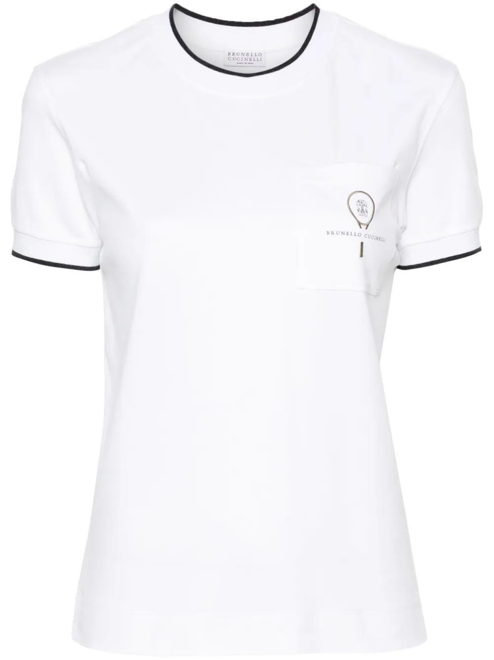 Brunello Cucinelli Tennis Logo-print T-shirt In White