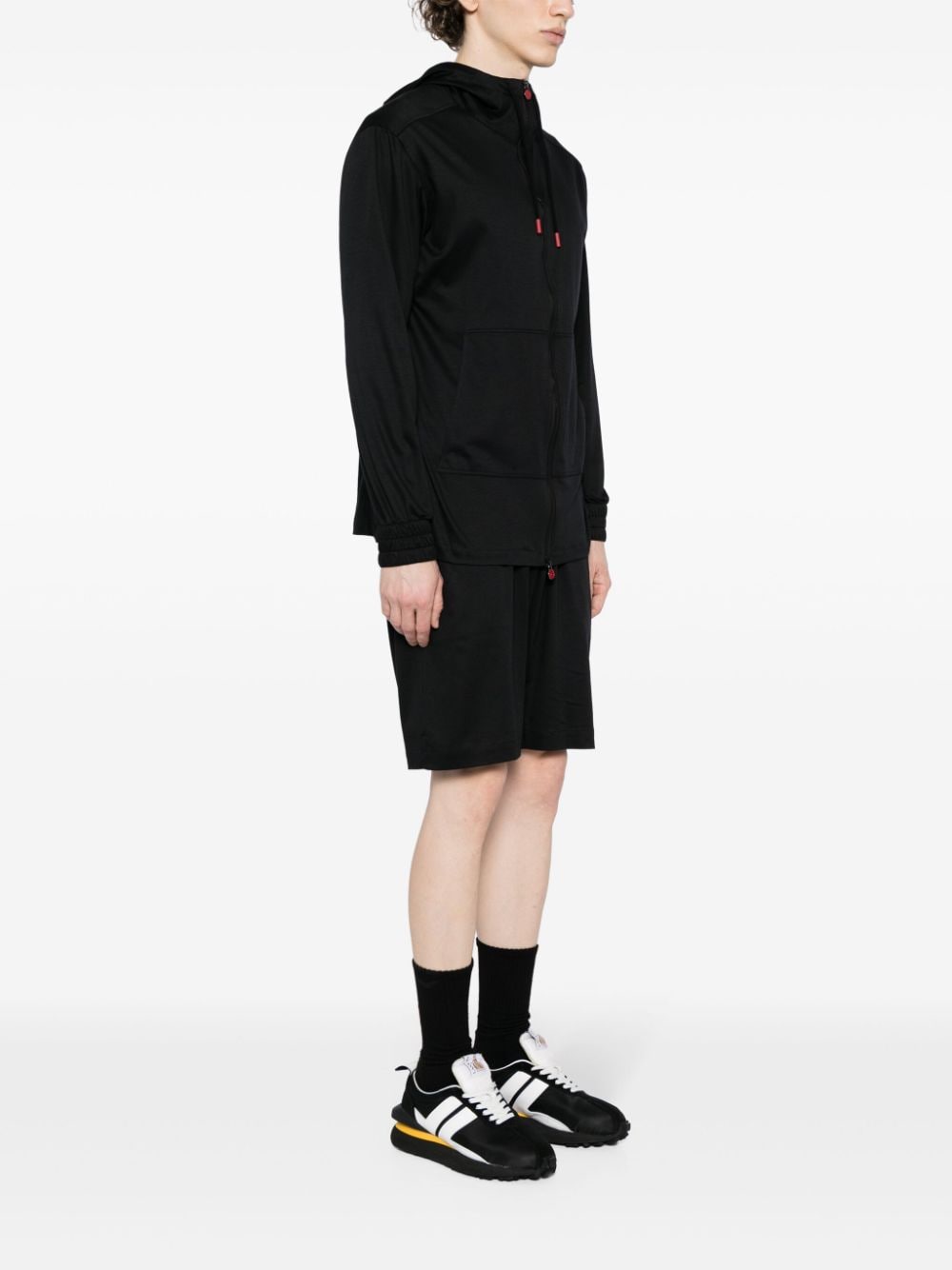 Kiton Katoenen hoodie en shorts Zwart