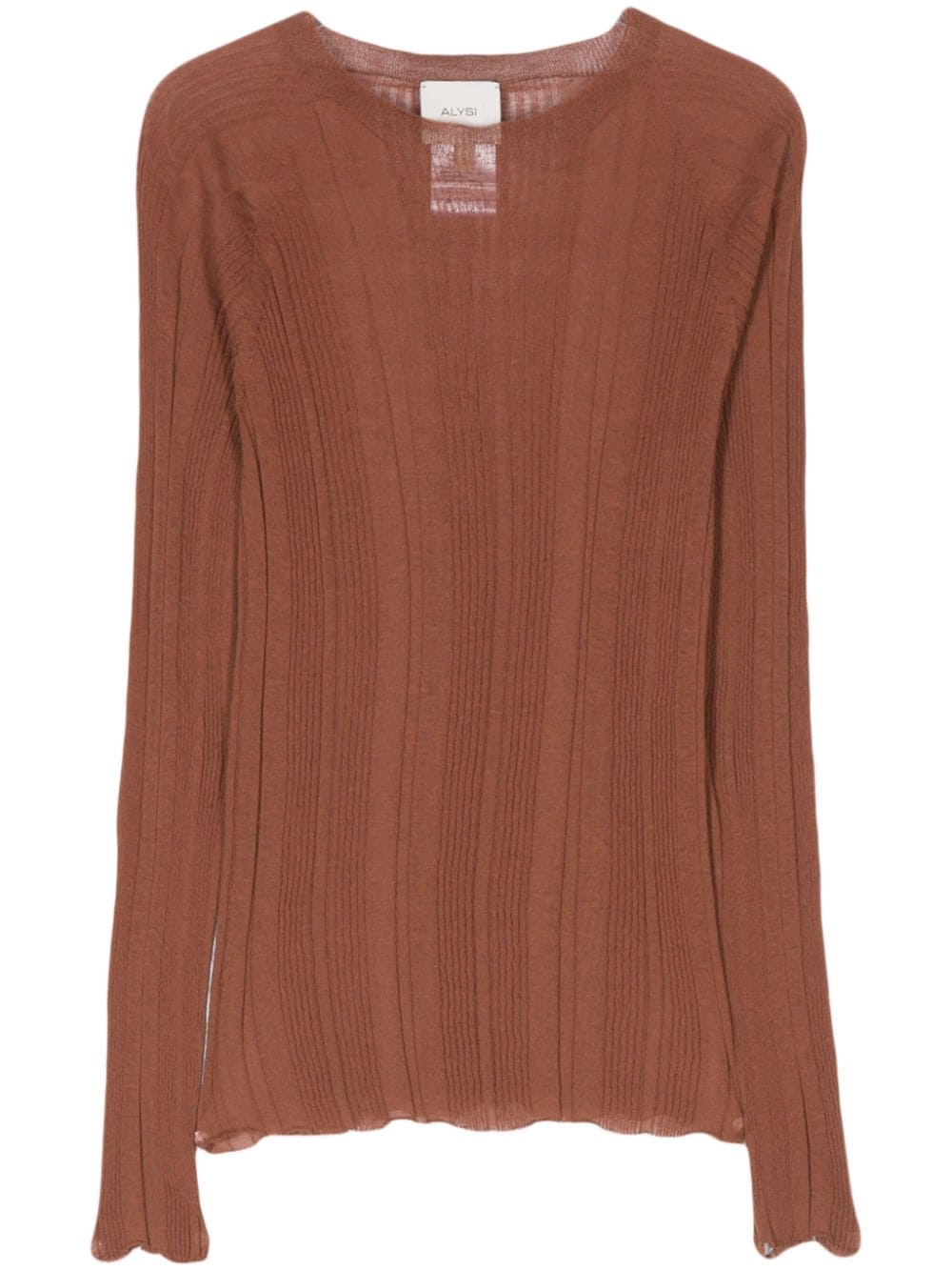 Alysi Ribbed-knit Top In Brown