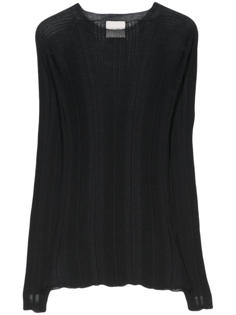 Alysi Ribbed-knit Top In Black