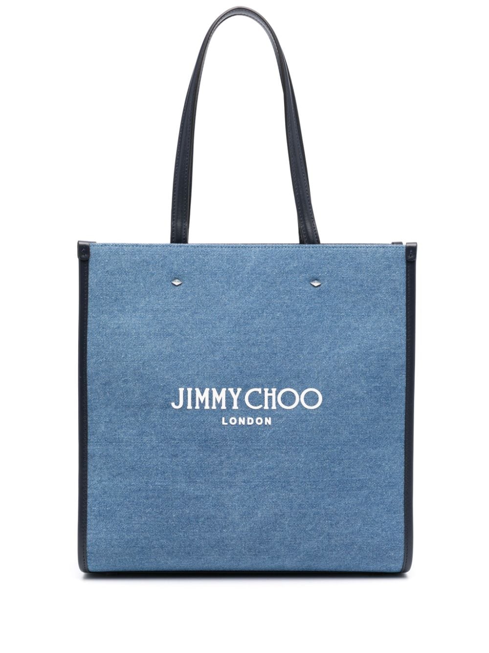 Jimmy Choo Logo牛仔手提包 In Blue