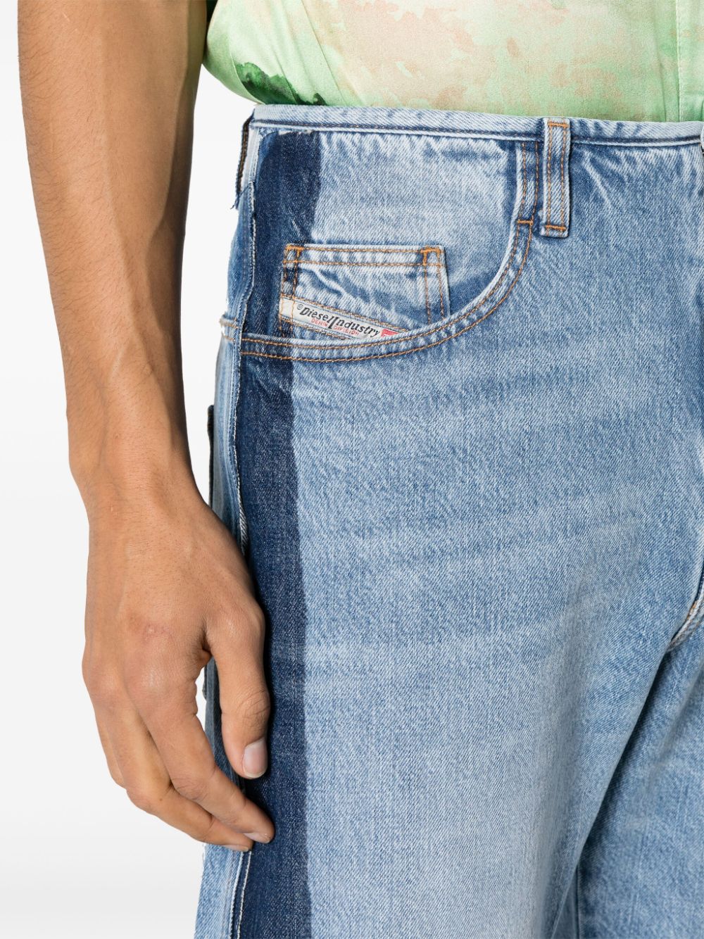 Diesel D-Ero-S mid waist straight jeans Blauw