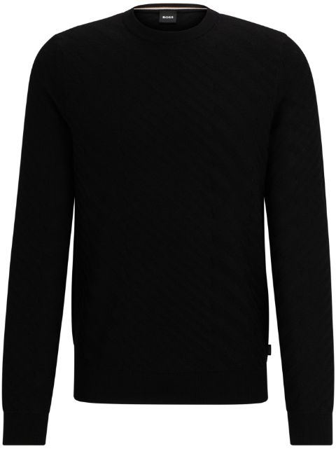 BOSS crew-neck fine-knit jumper