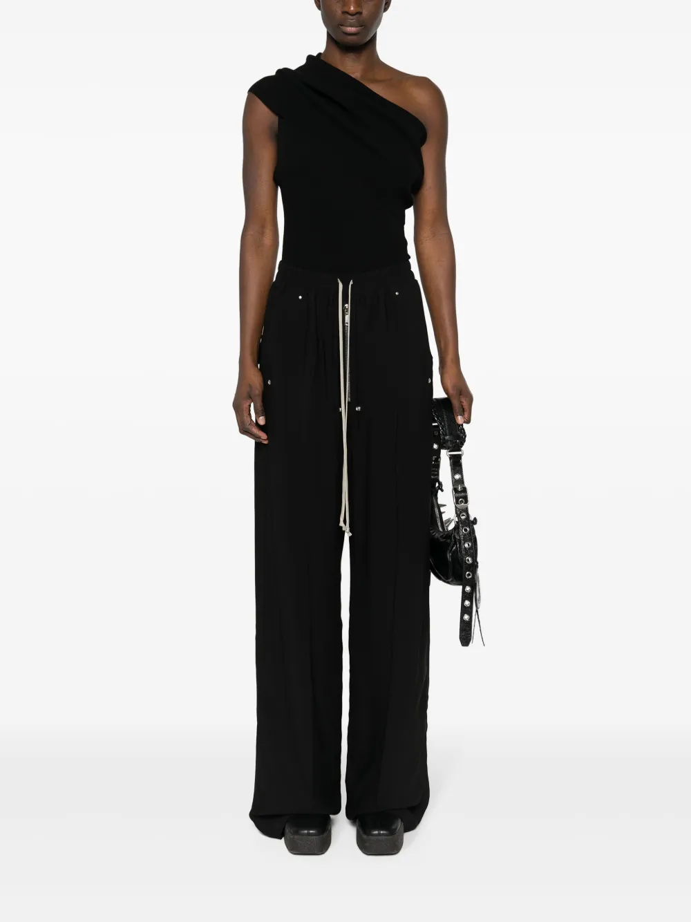 Shop Rick Owens Wide-leg Trousers In Black