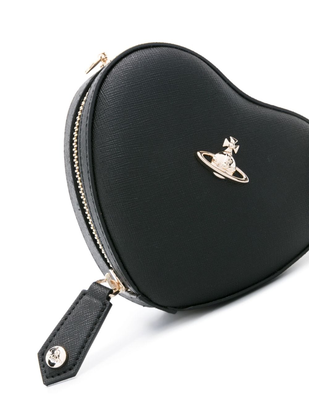 Shop Vivienne Westwood Louise Heart Orb-plaque Crossbody Bag In Black