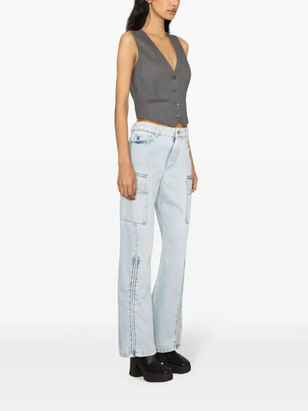 【関税&送料込】Stella Mccartney Cargo Jeans Stella McCartney mid-rise wide-leg Cargo Jeans | Blue | FARFETCH