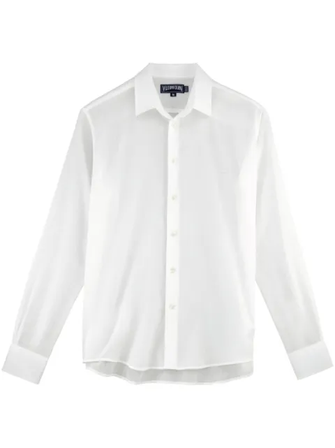 Vilebrequin camisa con bordado Caracal Turtle
