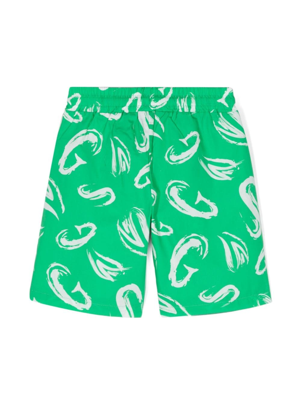 Shop Msgm Abstract-print Bermuda Shorts In Green