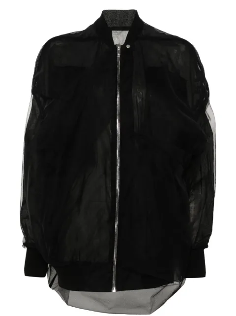 Rick Owens tulle-overlayed coat