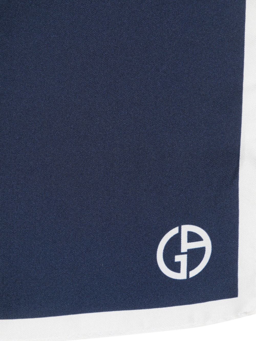 Giorgio Armani logo-print silk handkerchief - Blauw