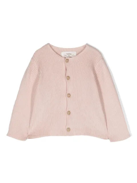 TEDDY & MINOU Cardigan de tricô canelado gola redonda