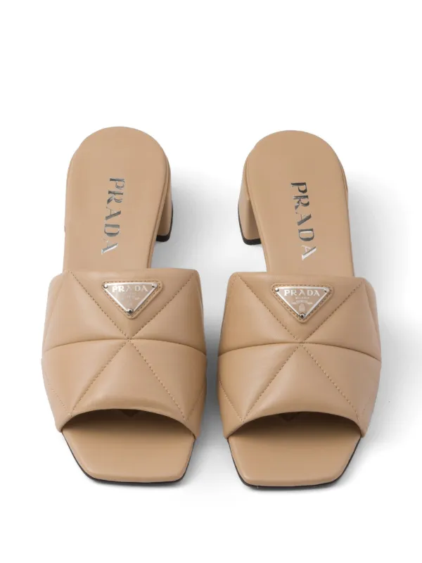 Prada triangle-logo 35mm Leather Mules - Farfetch 