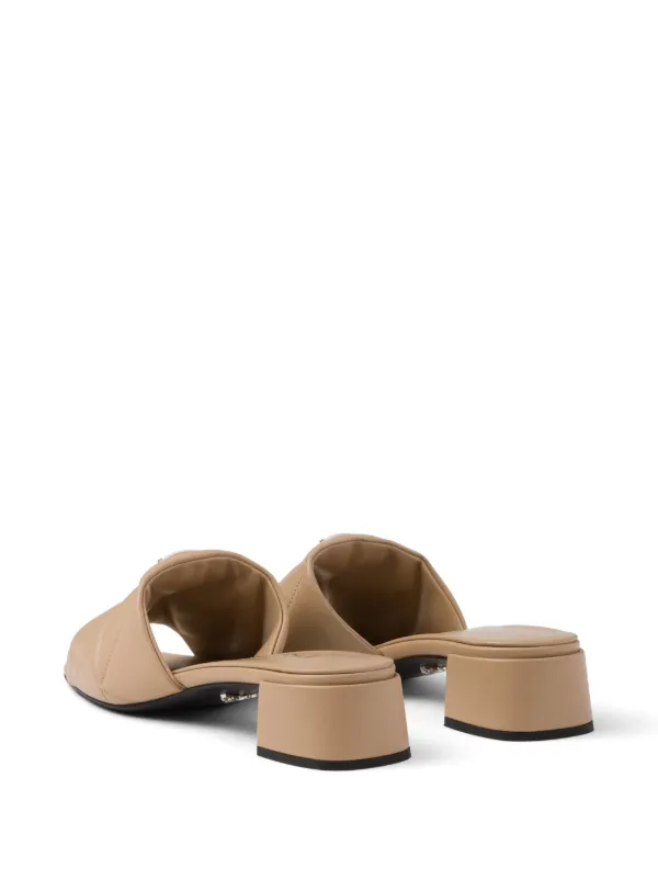 Prada triangle-logo 35mm Leather Mules - Farfetch