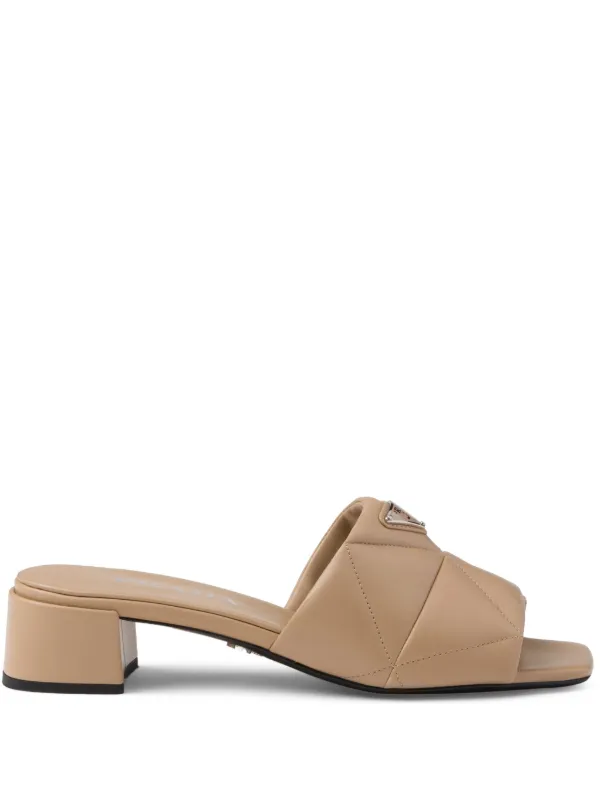 Prada triangle-logo 35mm Leather Mules - Farfetch 