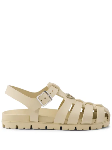 Prada triangle-logo caged sandals