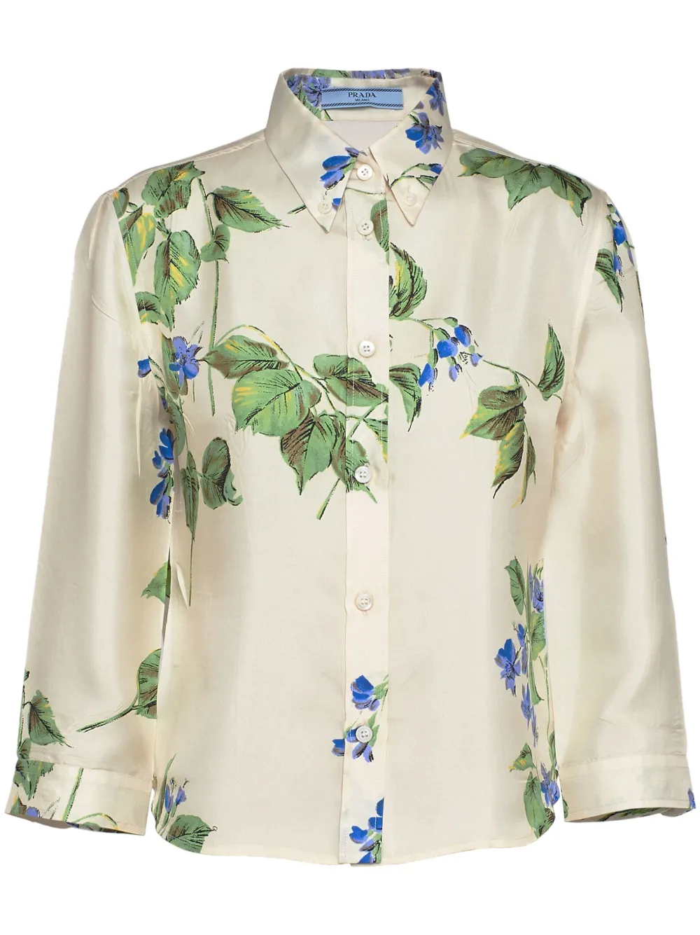 Image 1 of Prada floral-print silk shirt