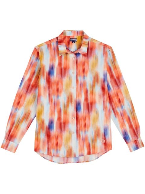 Vilebrequin Ikat-print cotton-silk shirt