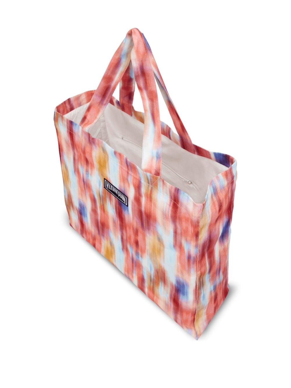 Shop Vilebrequin Tie-dye Print Linen Beach Bag In Red