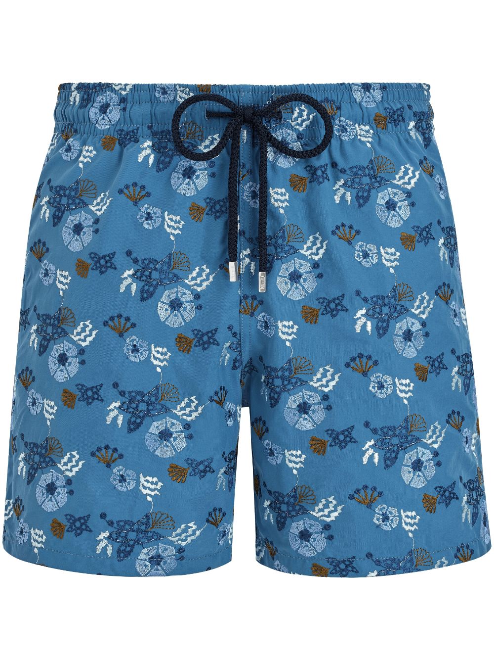Vilebrequin Floral-embroidered Swim Shorts In Blue