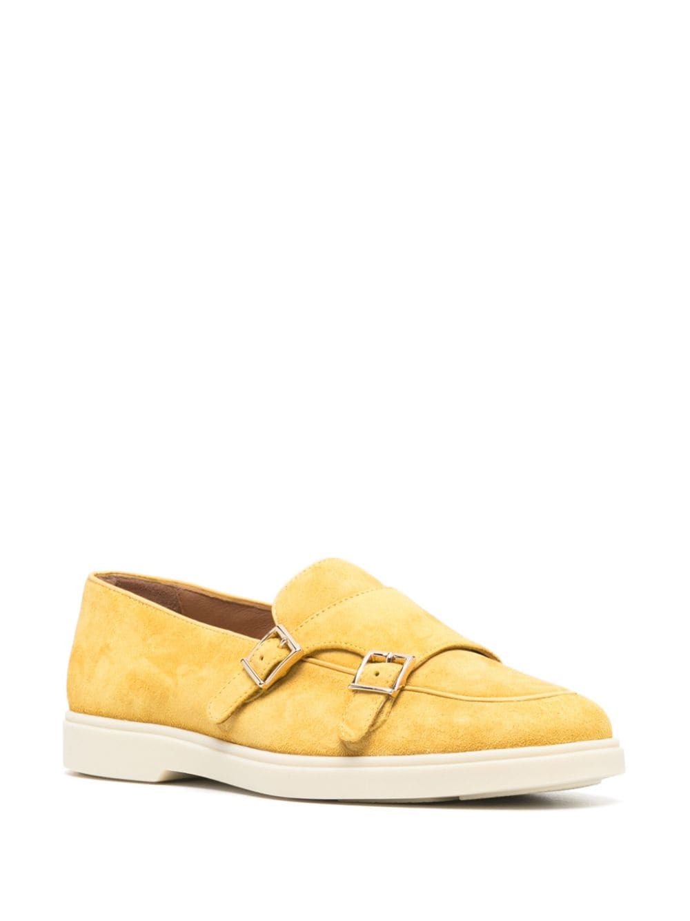 Shop Santoni Rubber-sole Monk Shoes In Yellow