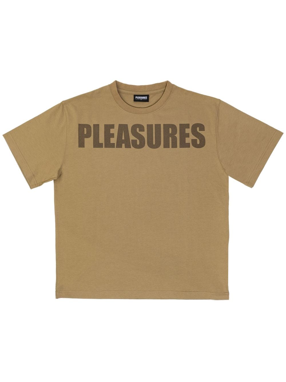 Pleasures T-shirt met logoprint Bruin