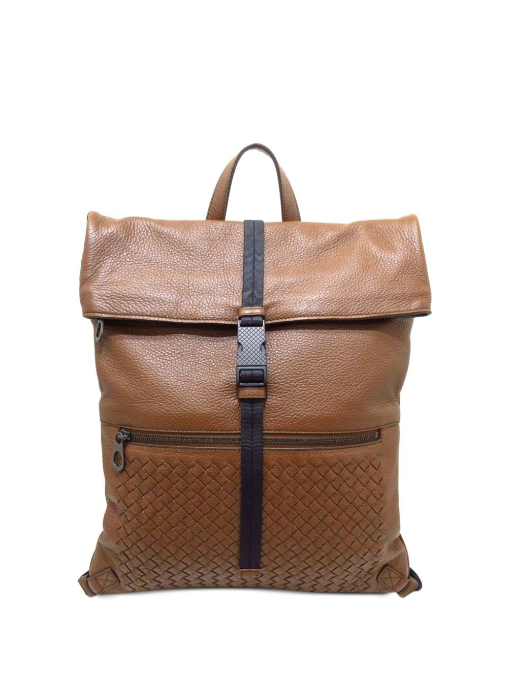 Pre-owned Bottega Veneta 2012 Intrecciato Leather Backpack In Brown