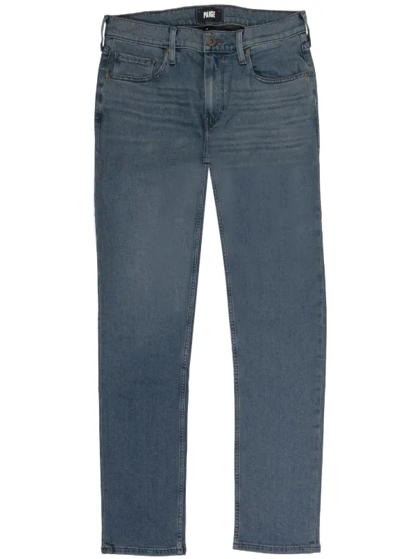 PAIGE Mid-rise Straight-leg Jeans in Blue