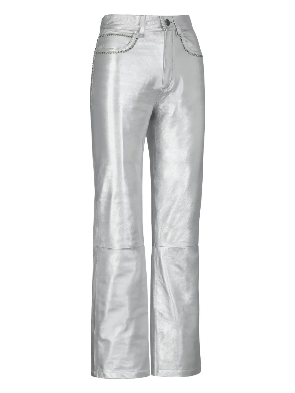 DANCASSAB Ruth leren broek Zilver