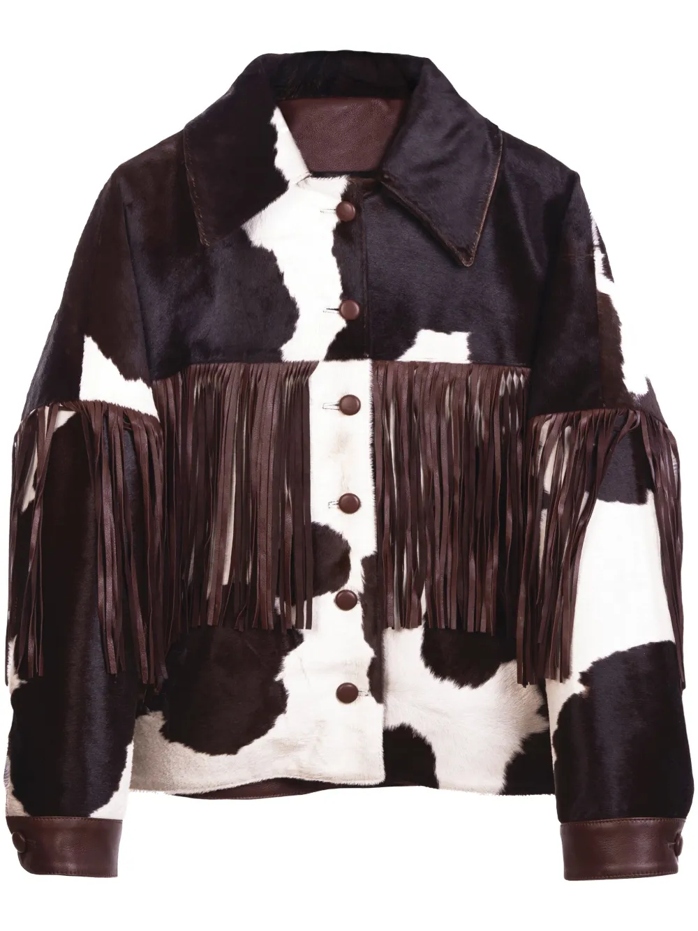 DANCASSAB Taylor cow-print fringed jacket