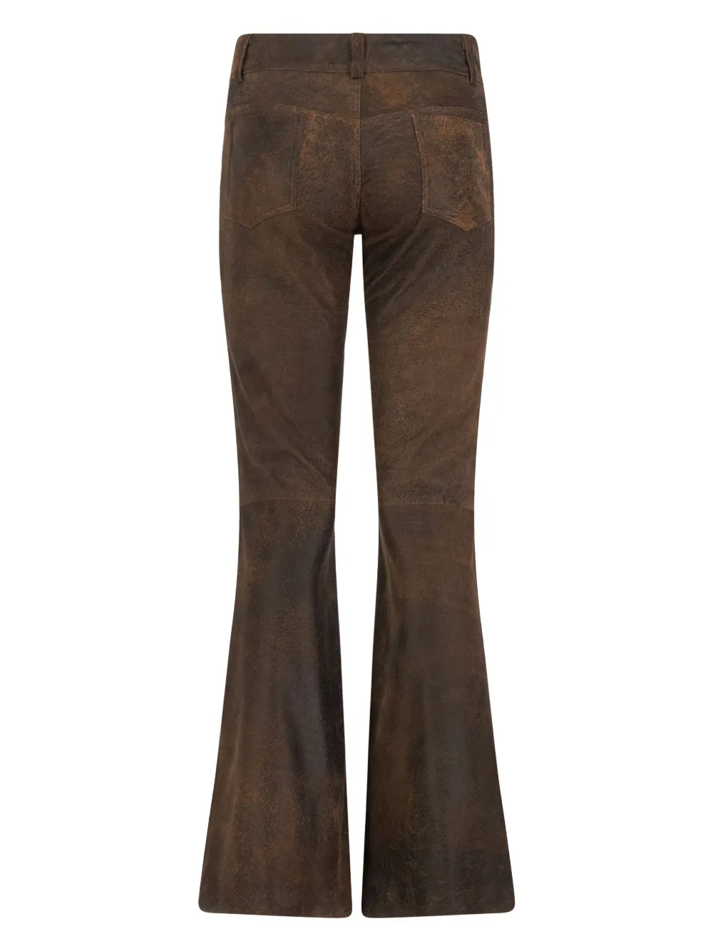 DANCASSAB Rina leren flared broek Bruin