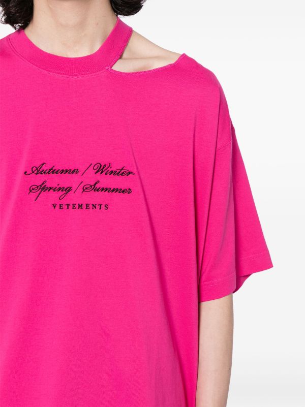 VETEMENTS Four Seasons Cotton T-shirt | Pink | FARFETCH TW