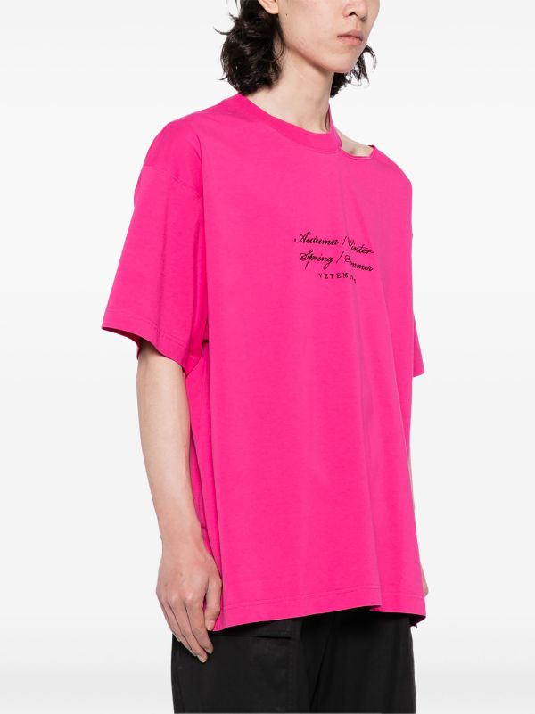 VETEMENTS Four Seasons Cotton T-shirt | Pink | FARFETCH TW