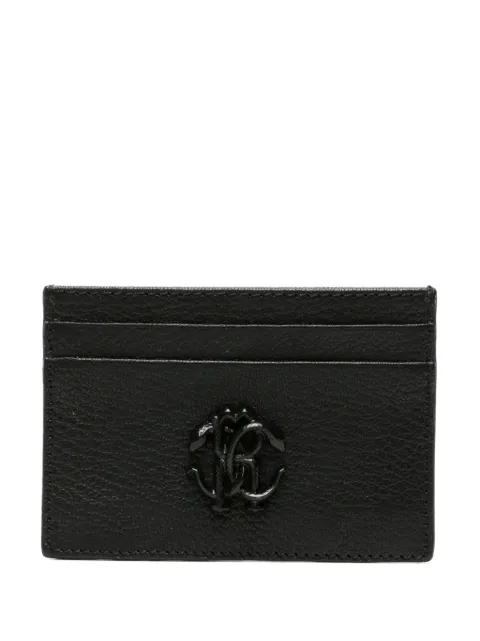 Roberto Cavalli RC-plaque leather cardholder