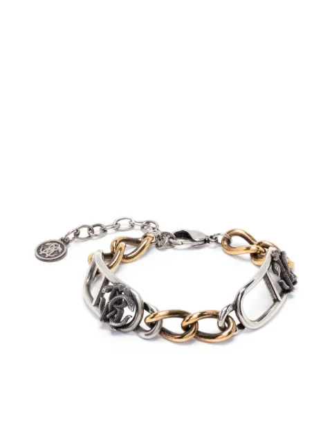 Roberto Cavalli monogram-plaque chain bracelet