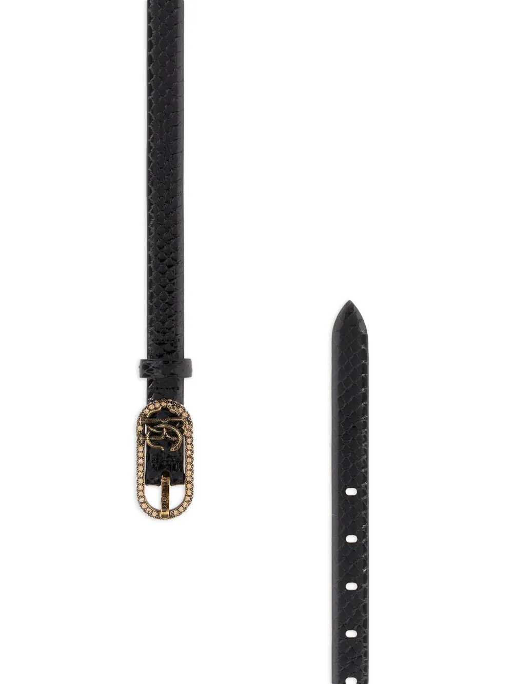 Roberto Cavalli Riem verfraaid met slangen - Zwart