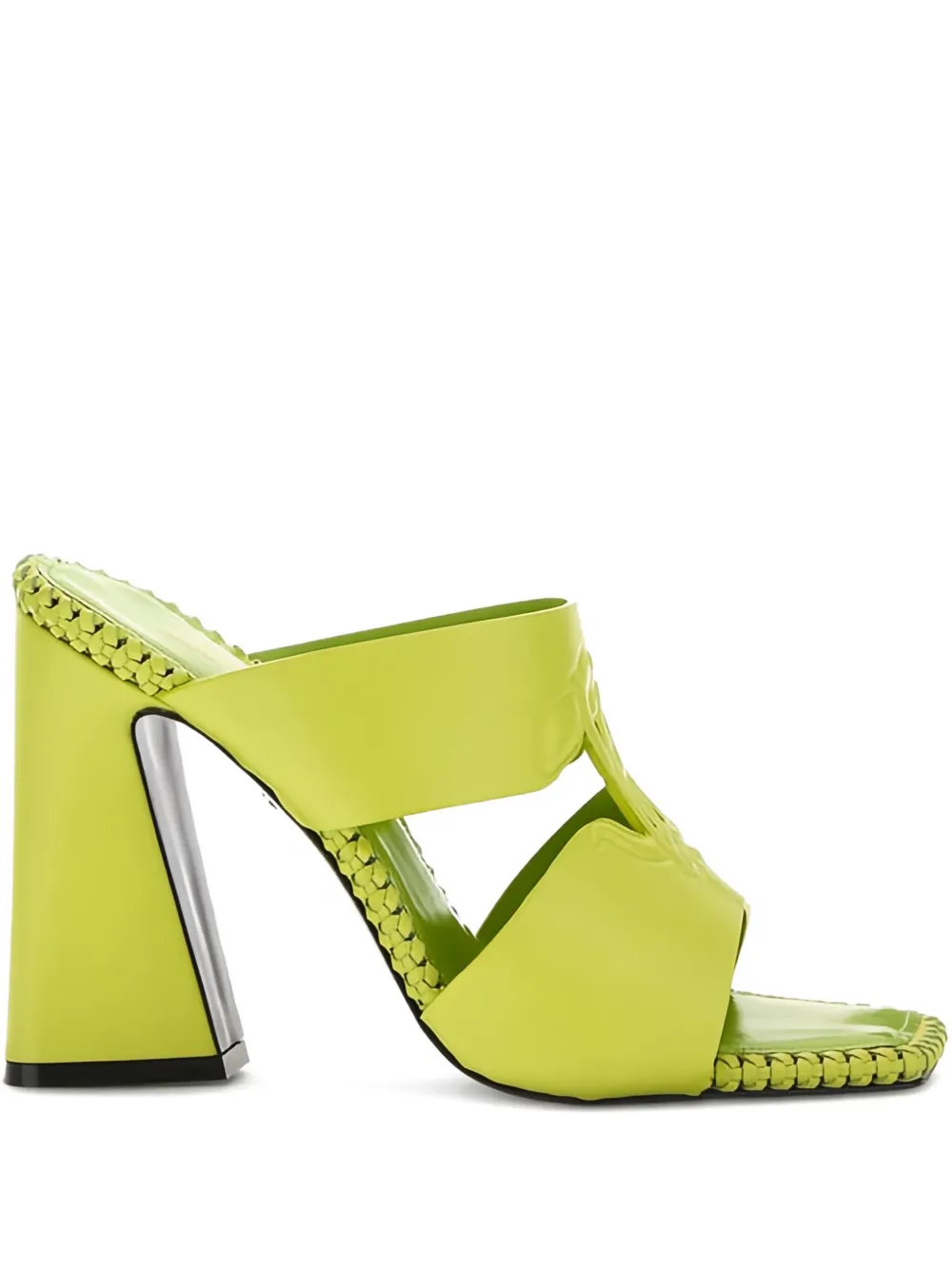 Roberto Cavalli braided-trim block-heel sandals Green