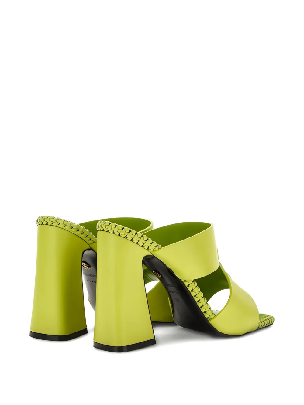 Roberto Cavalli braided-trim block-heel sandals Green