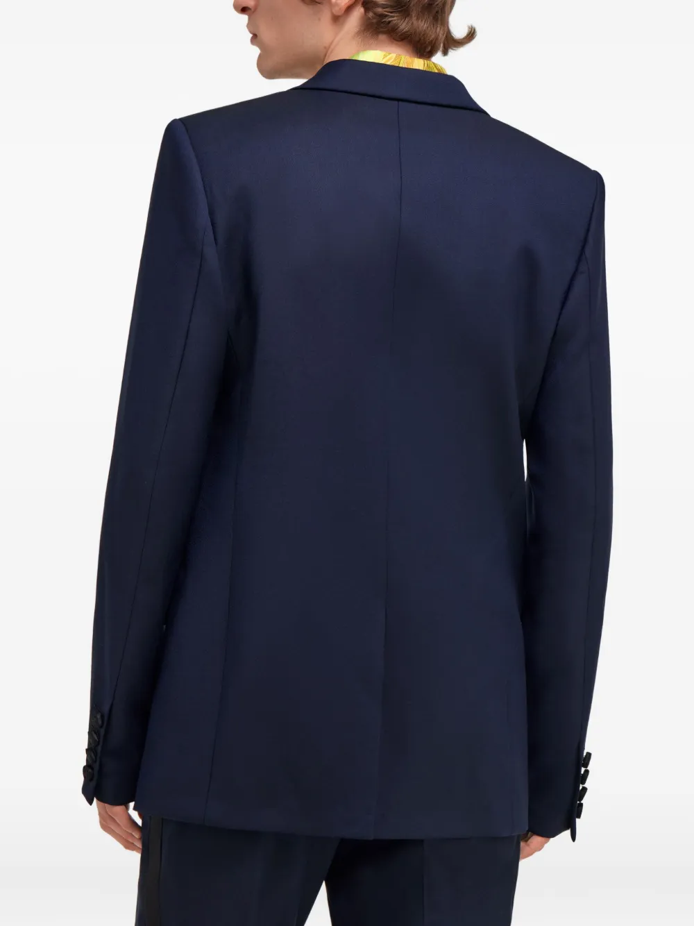 Roberto Cavalli Blazer met satijnen afwerking Blauw