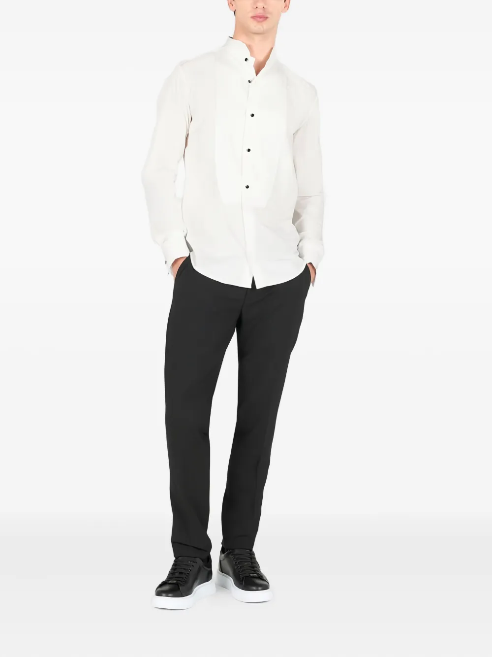 Roberto Cavalli pleated-front button shirt - Wit