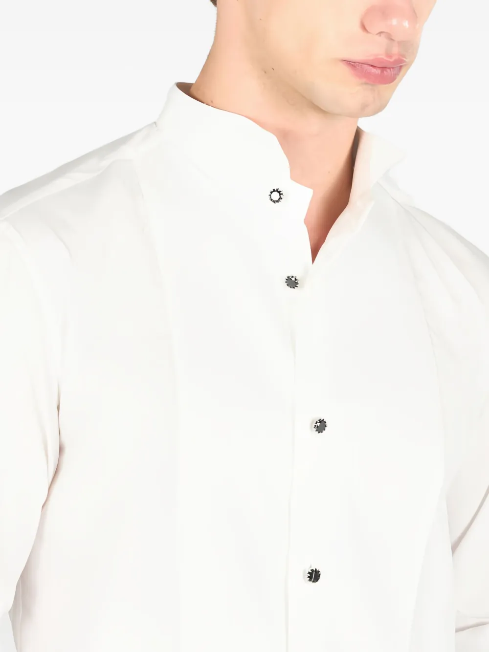 Roberto Cavalli Overhemd met plooien en knopen Wit