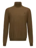 Roberto Cavalli embroidered turtleneck sweater - Brown