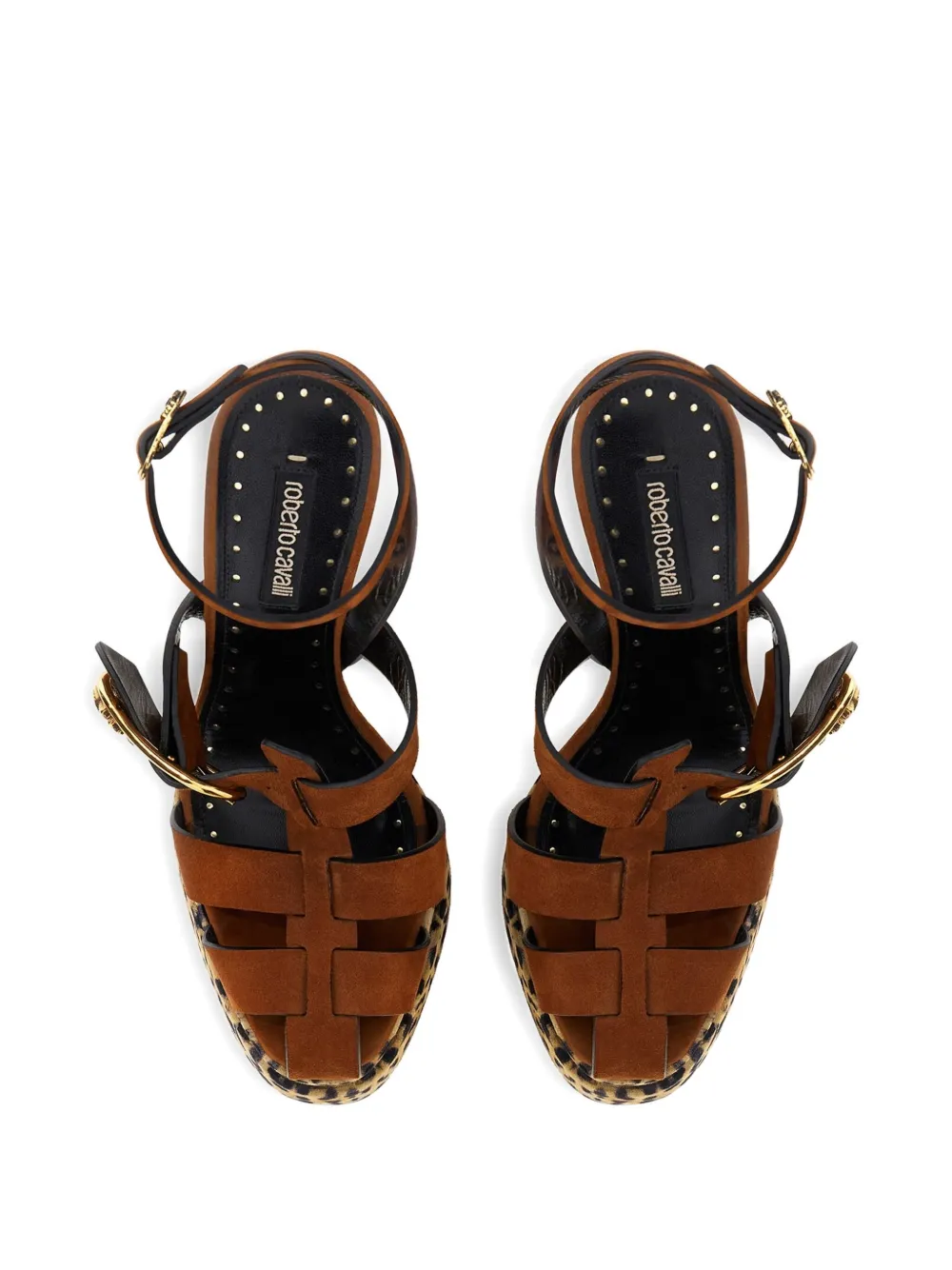 Roberto Cavalli platform buckle-detail sandals Brown